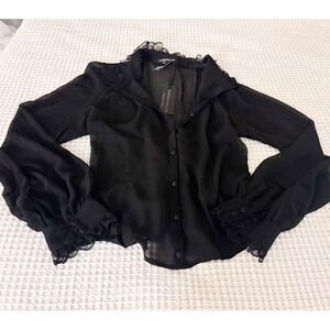 | NWT Dolls Kill | Widow Corset Back Blouse